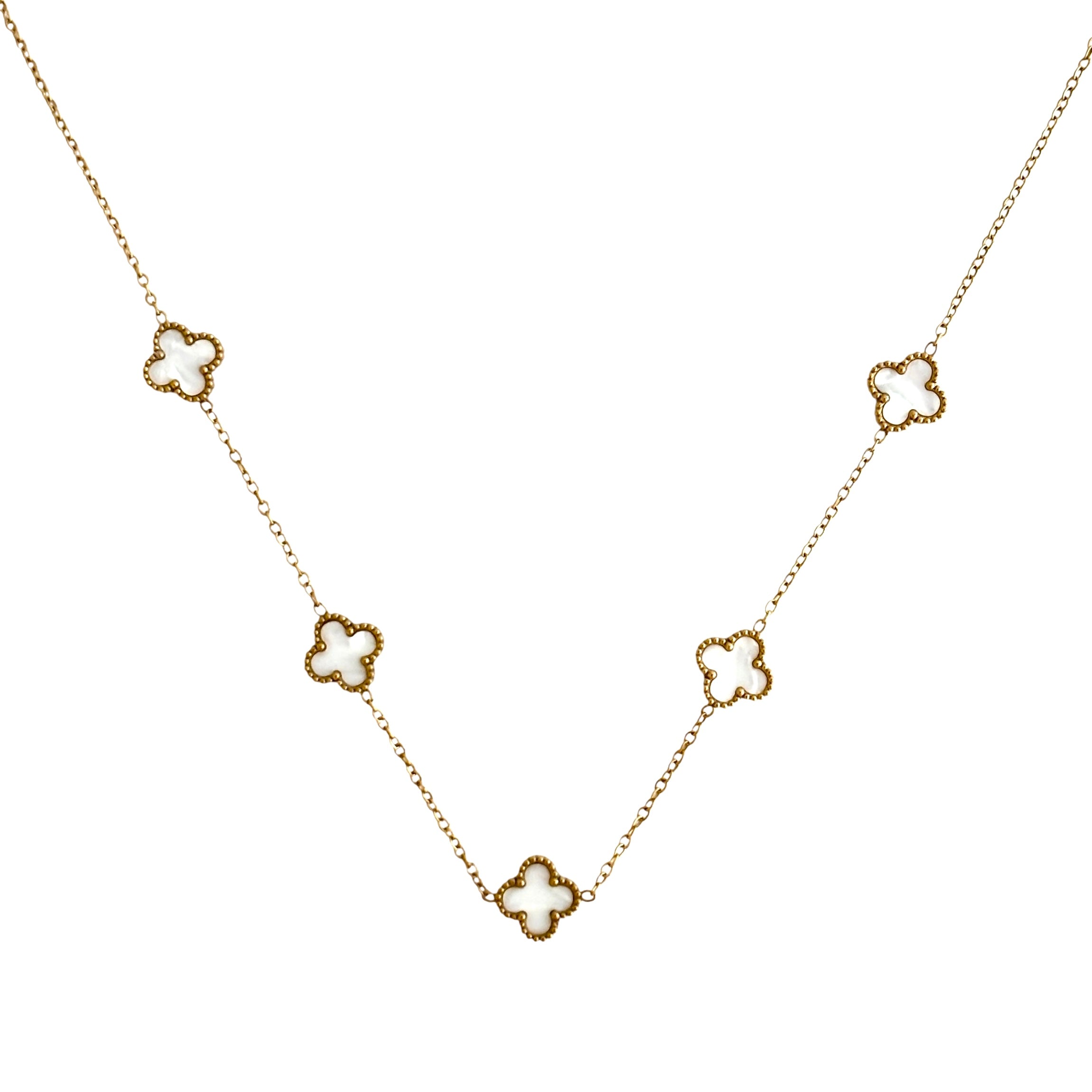 Collier trèfle [BLANC]
