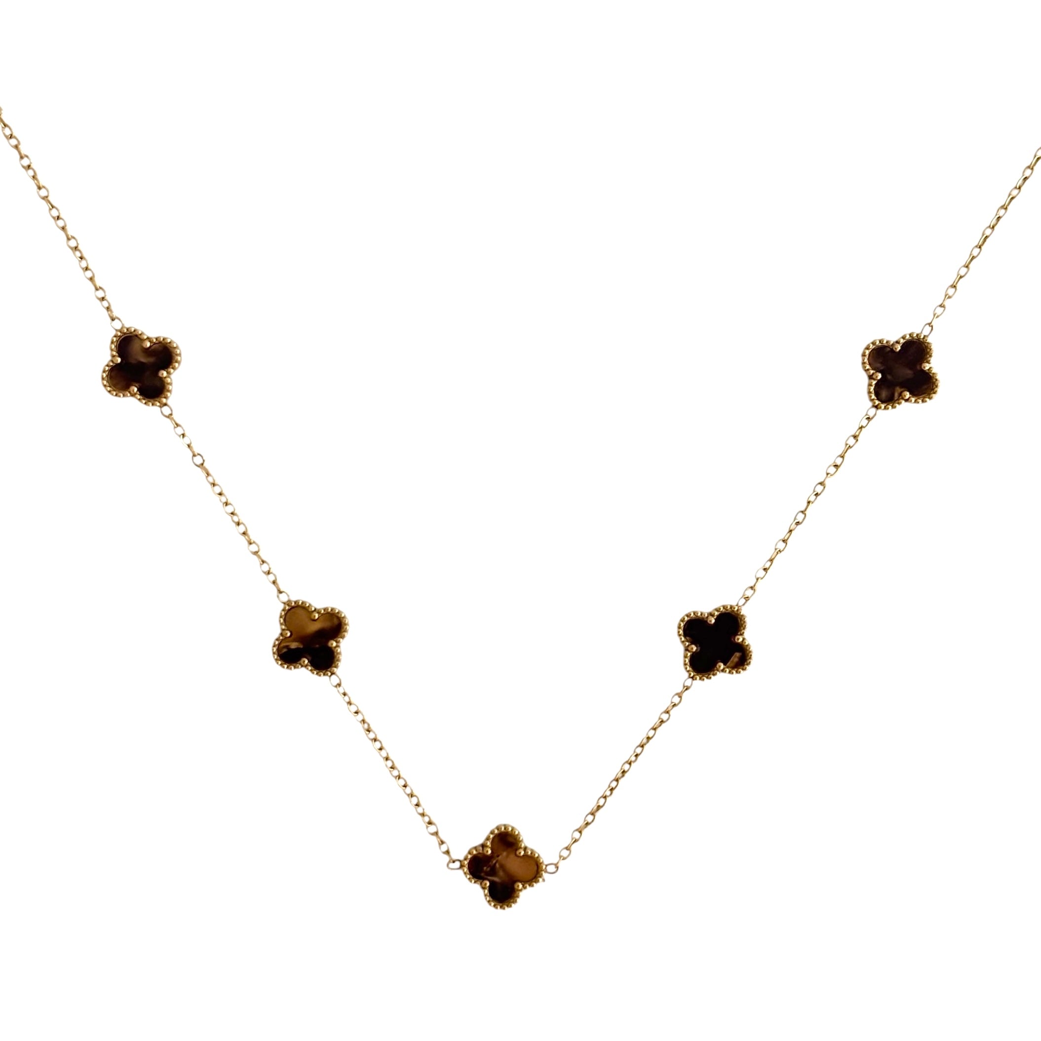 Collier trèfle [MARRON]
