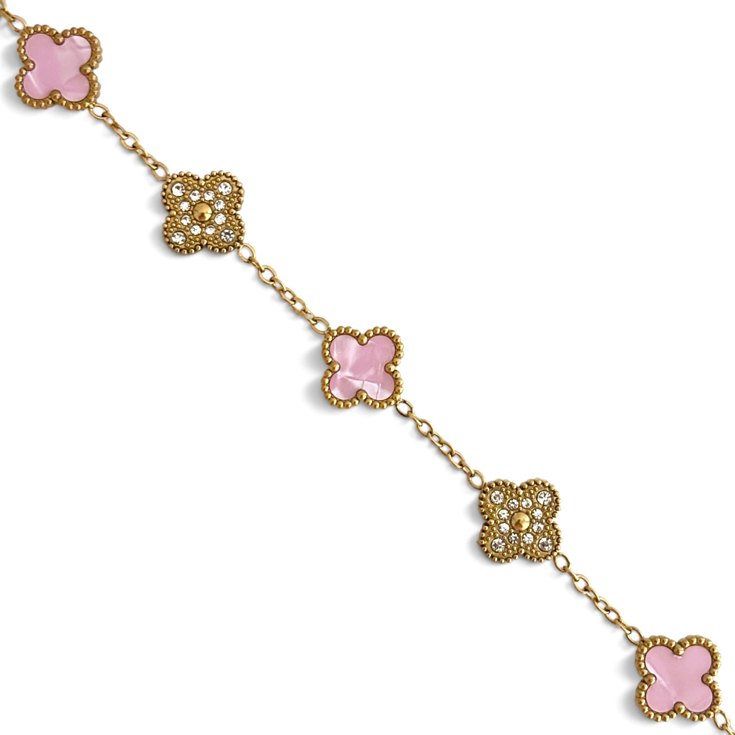 Bracelet trèfle diamant [ROSE]